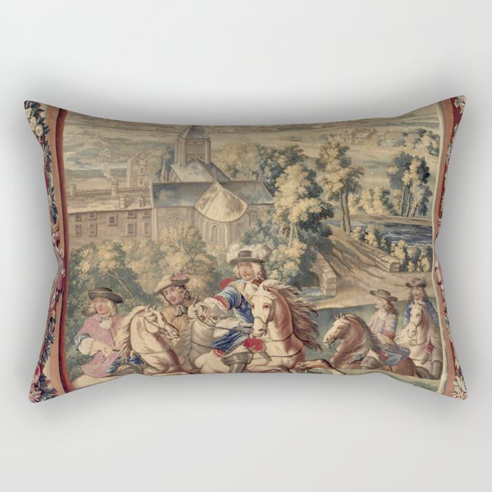 Antique 18th Century 'Capture of Lille' French Tapestry Rectangular Pillow Gallery Image 1