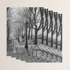 Sacre Coeur, Montmartre, Paris, France Stairs black and white photograph / black and white photography Wrapping Paper Gallery Image 3