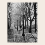 Sacre Coeur, Montmartre, Paris, France Stairs black and white photograph / black and white photography Poster Gallery Image 4