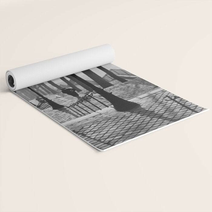 Sacre Coeur, Montmartre, Paris, France Stairs black and white photograph / black and white photography Yoga Mat Gallery Image 2