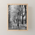 Sacre Coeur, Montmartre, Paris, France Stairs black and white photograph / black and white photography Mini Art Print Gallery Image 1
