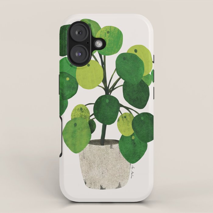 Pilea Peperomioides interior plant iPhone Case Gallery Image 1
