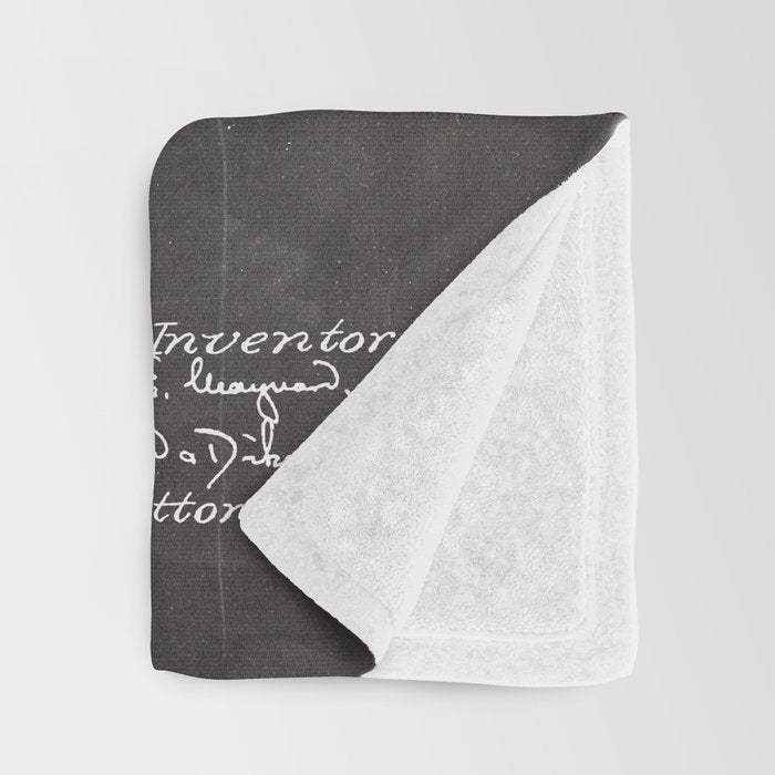 American Football Patent - Football Art - Black Chalkboard Throw Blanket Gallery Image 3