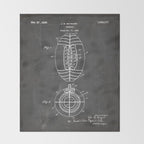 American Football Patent - Football Art - Black Chalkboard Throw Blanket Gallery Image 2