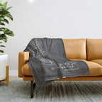 American Football Patent - Football Art - Black Chalkboard Throw Blanket Gallery Image 1