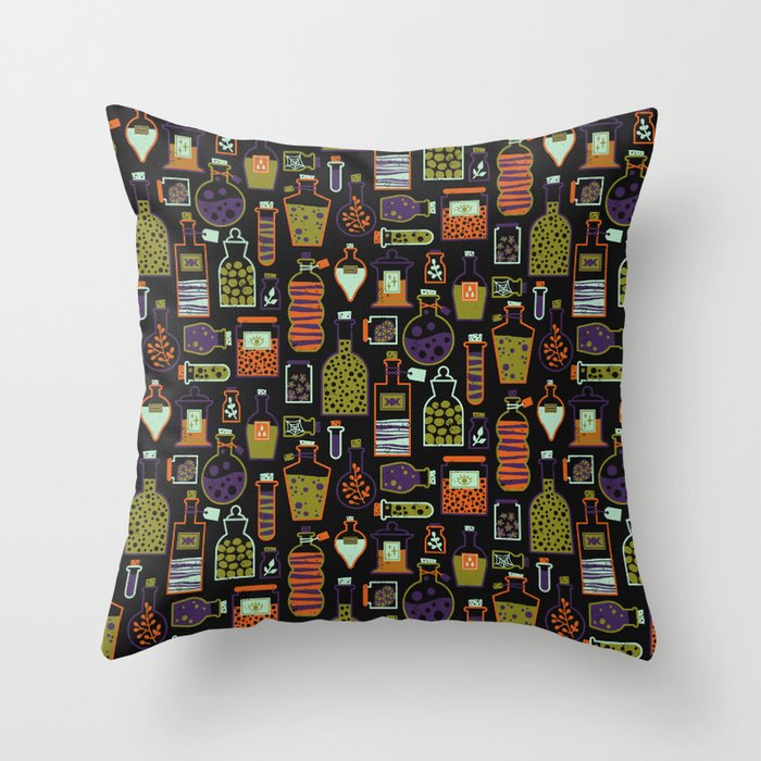 Potion Shelf Throw Pillow Gallery Image 1