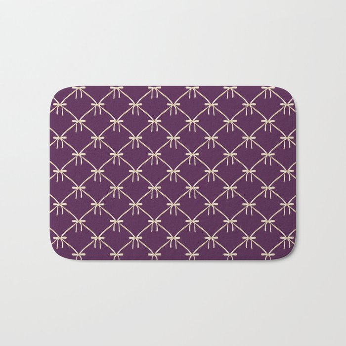 Bows & Ribbons Pattern XXXV Dark Purple Bath Mat Gallery Image 1