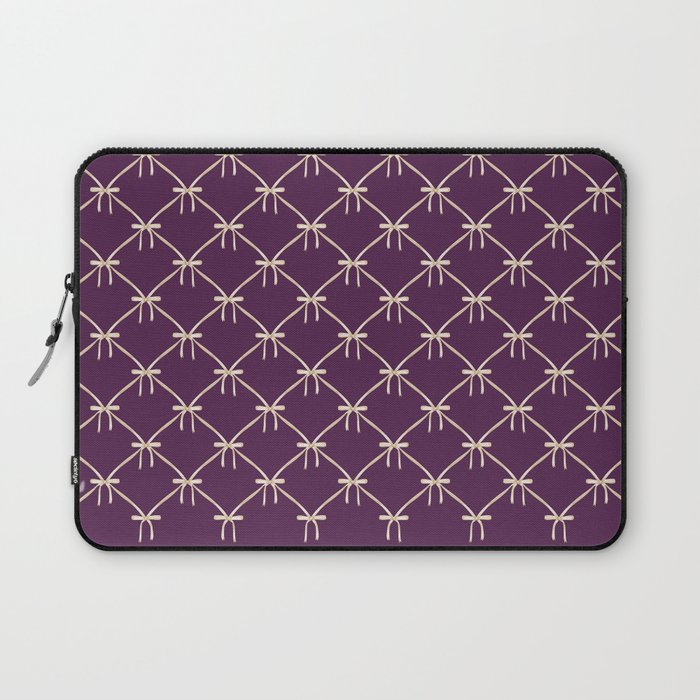 Bows & Ribbons Pattern XXXV Dark Purple Laptop Sleeve Gallery Image 1