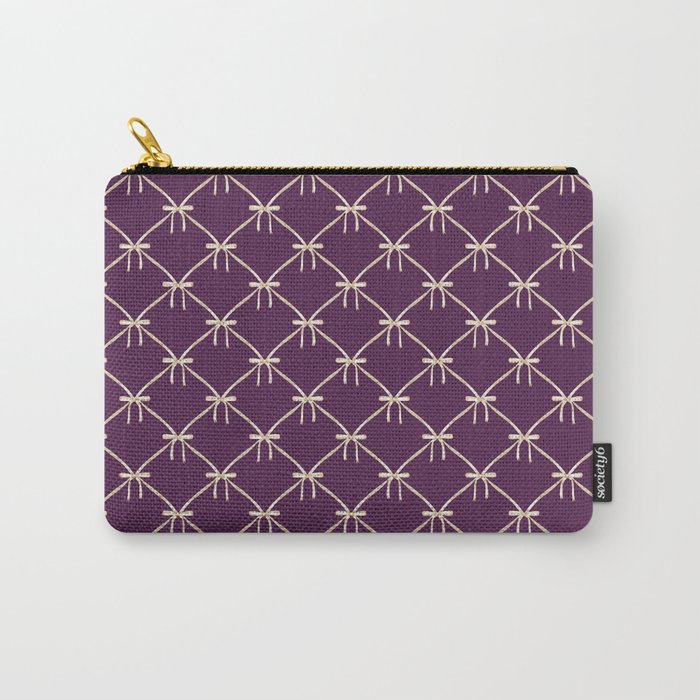 Bows & Ribbons Pattern XXXV Dark Purple Carry All Pouch Gallery Image 1