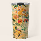 Vintage & Shabby Chic -  Sunny Gold Botanical Flowers Summer Day Travel Mug Gallery Image 1