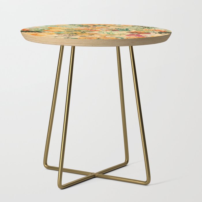 Vintage & Shabby Chic -  Sunny Gold Botanical Flowers Summer Day Side Table Gallery Image 1