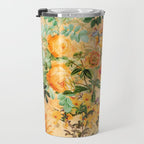 Vintage & Shabby Chic -  Sunny Gold Botanical Flowers Summer Day Travel Mug Gallery Image 3