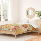 Vintage & Shabby Chic -  Sunny Gold Botanical Flowers Summer Day Duvet Cover Gallery Image 2