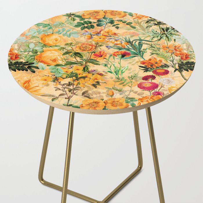 Vintage & Shabby Chic -  Sunny Gold Botanical Flowers Summer Day Side Table Gallery Image 2