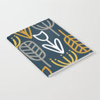 Cheerful Garden Minimalist Pattern in Light Mustard, Dark Mustard, White, Gray, and Navy Blue Notebook Gallery Image 2