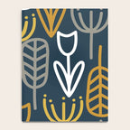 Cheerful Garden Minimalist Pattern in Light Mustard, Dark Mustard, White, Gray, and Navy Blue Notebook Gallery Image 4