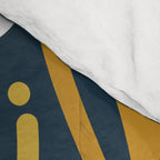 Cheerful Garden Minimalist Pattern in Light Mustard, Dark Mustard, White, Gray, and Navy Blue Comforter Gallery Image 4