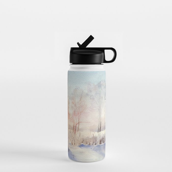 Ethereal Snowy Christmas Morning Sunrise  Water Bottle Gallery Image 1