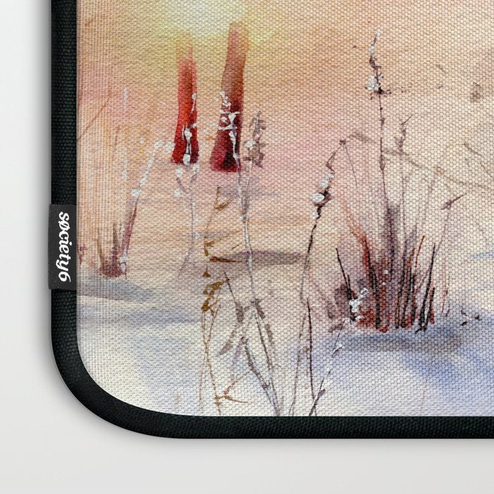 Ethereal Snowy Christmas Morning Sunrise  Laptop Sleeve Gallery Image 3