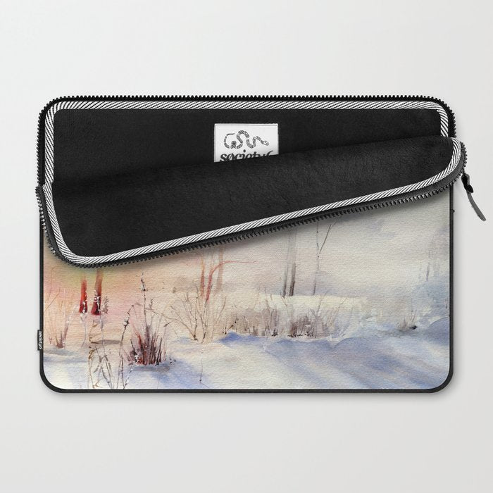 Ethereal Snowy Christmas Morning Sunrise  Laptop Sleeve Gallery Image 2