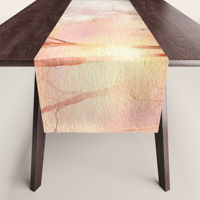 Ethereal Snowy Christmas Morning Sunrise  Table Runner Gallery Image 1
