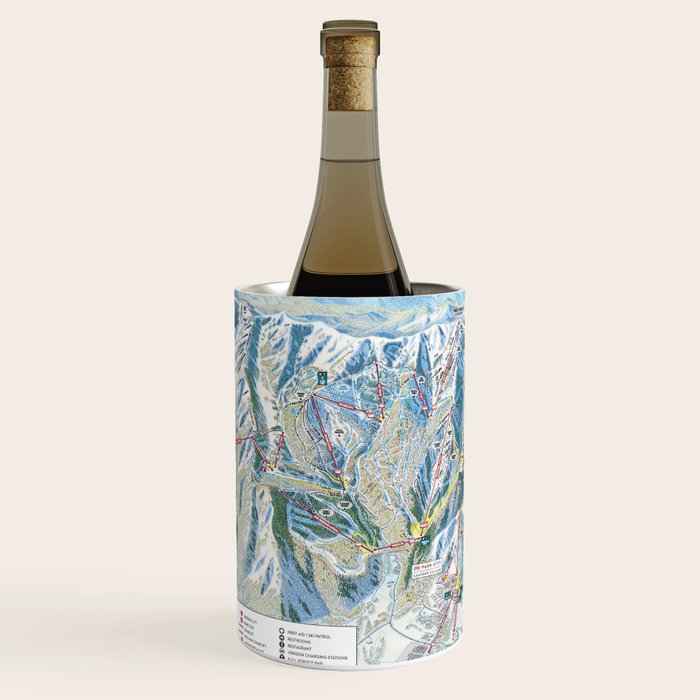 Park City Utah Trail Map Ski Snowboard Wine Chiller Gallery Image 1