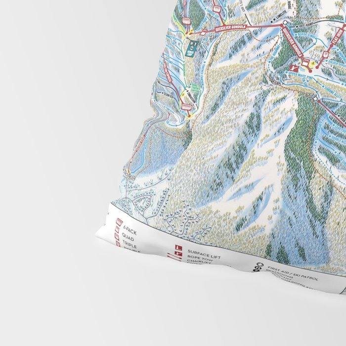 Park City Utah Trail Map Ski Snowboard Pillow Sham Gallery Image 4