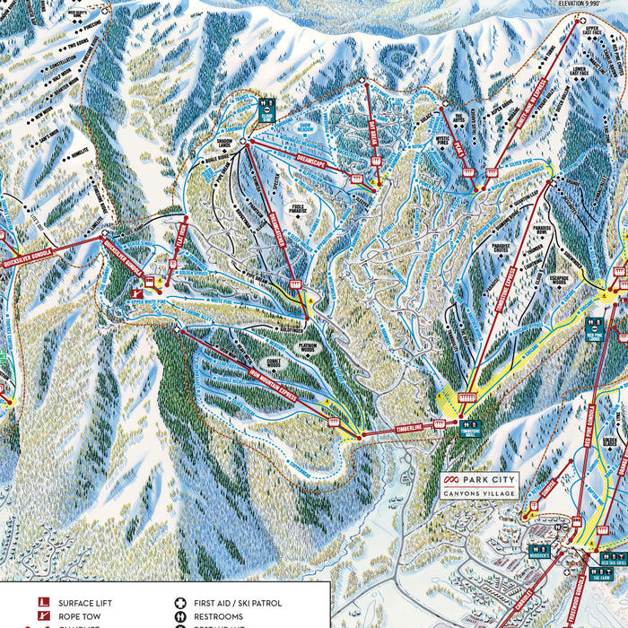Park City Utah Trail Map Ski Snowboard Coffee Mug Gallery Image 2