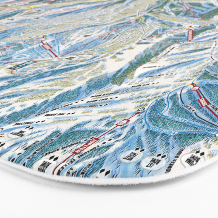 Park City Utah Trail Map Ski Snowboard Bath Mat Gallery Image 3