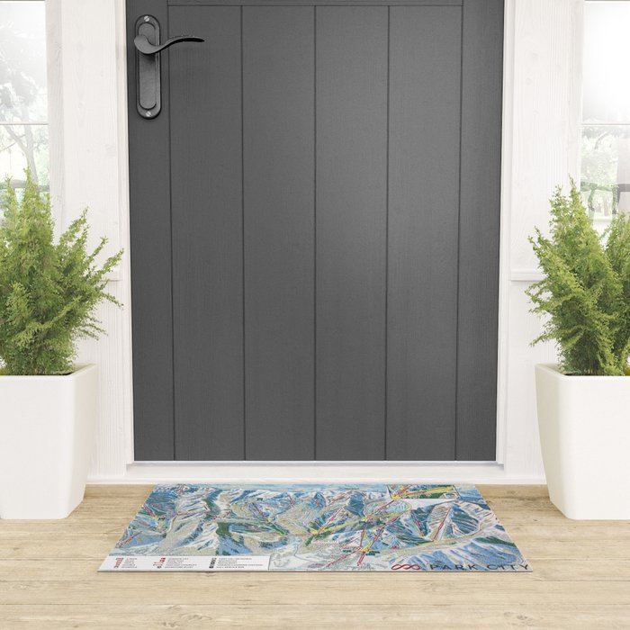 Park City Utah Trail Map Ski Snowboard Welcome Mat Gallery Image 3