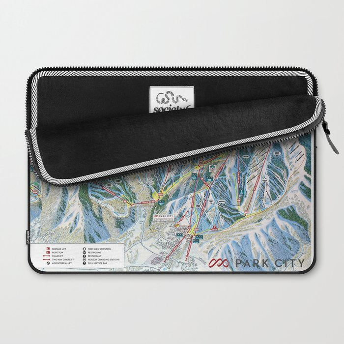 Park City Utah Trail Map Ski Snowboard Laptop Sleeve Gallery Image 2
