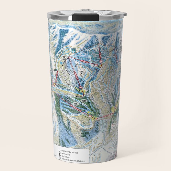 Park City Utah Trail Map Ski Snowboard Travel Mug Gallery Image 1