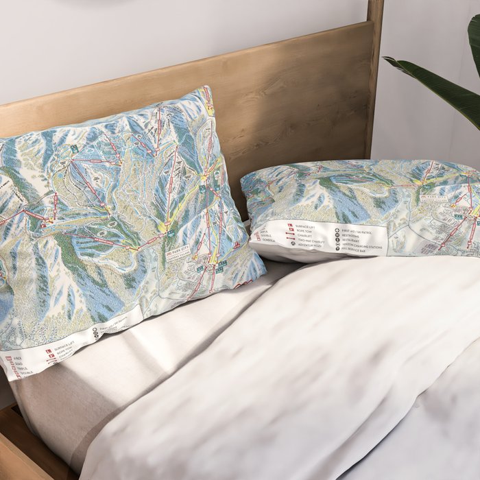 Park City Utah Trail Map Ski Snowboard Pillow Sham Gallery Image 2
