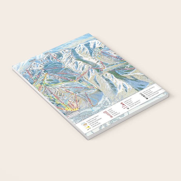 Park City Utah Trail Map Ski Snowboard Notebook Gallery Image 3