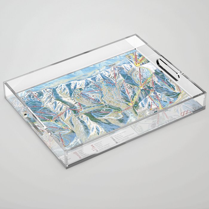 Park City Utah Trail Map Ski Snowboard Acrylic Tray Gallery Image 1