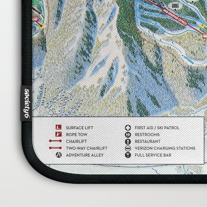 Park City Utah Trail Map Ski Snowboard Laptop Sleeve Gallery Image 3