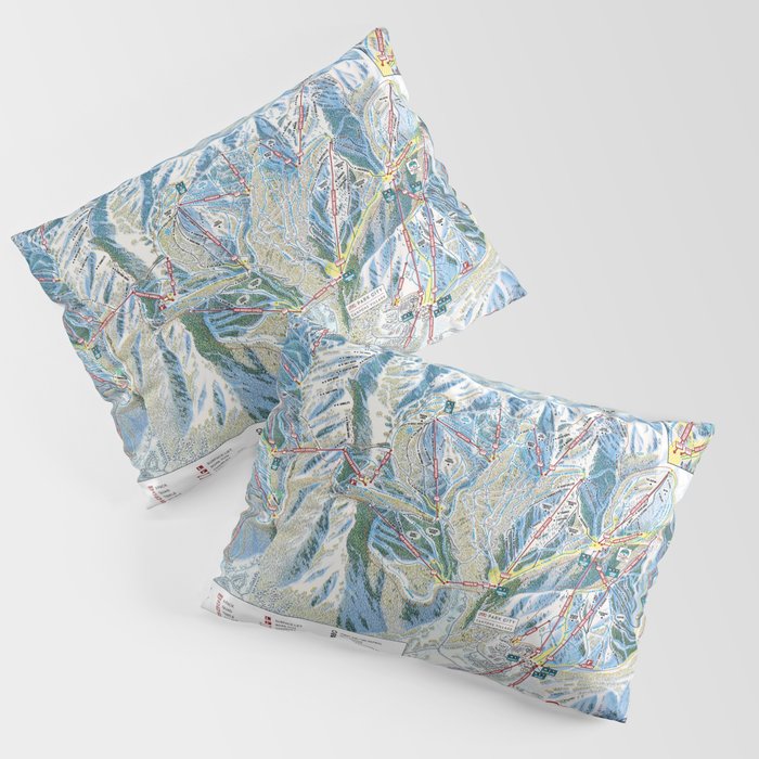 Park City Utah Trail Map Ski Snowboard Pillow Sham Gallery Image 3