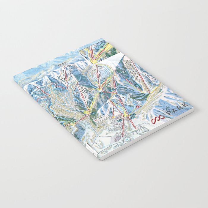 Park City Utah Trail Map Ski Snowboard Notebook Gallery Image 1