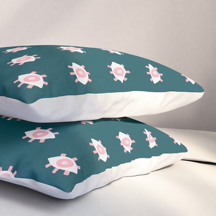 Evil Eye Dots - Teal & Pink Pillow Sham Gallery Image 3