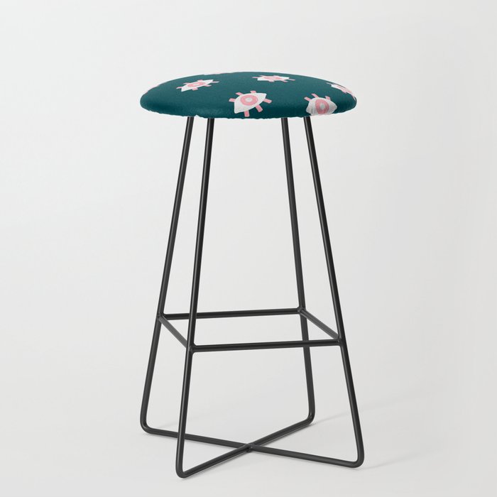 Evil Eye Dots - Teal & Pink Stool Gallery Image 1