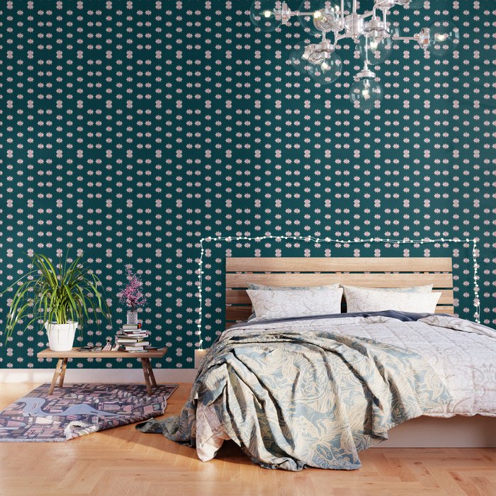 Evil Eye Dots - Teal & Pink Wallpaper Gallery Image 1