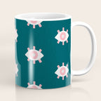 Evil Eye Dots - Teal & Pink Coffee Mug Gallery Image 1