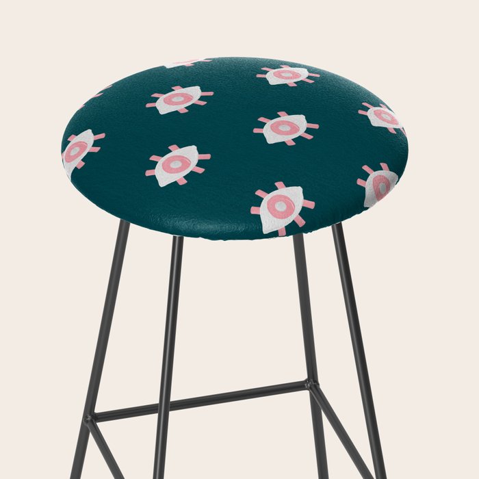 Evil Eye Dots - Teal & Pink Stool Gallery Image 2