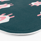 Evil Eye Dots - Teal & Pink Bath Mat Gallery Image 3