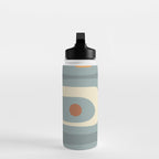 Mid-Century Modern Piquet Minimalist Abstract Pattern Slate Blue Orange Rust Cream Water Bottle Gallery Image 3