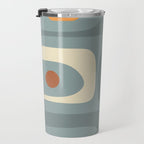Mid-Century Modern Piquet Minimalist Abstract Pattern Slate Blue Orange Rust Cream Travel Mug Gallery Image 3
