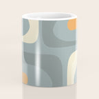 Mid-Century Modern Piquet Minimalist Abstract Pattern Slate Blue Orange Rust Cream Coffee Mug Gallery Image 4