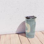 Mid-Century Modern Piquet Minimalist Abstract Pattern Slate Blue Orange Rust Cream Travel Mug Gallery Image 4