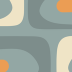 Mid-Century Modern Piquet Minimalist Abstract Pattern Slate Blue Orange Rust Cream Coffee Mug Gallery Image 2