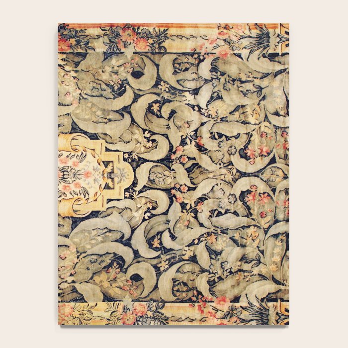 French Aubusson Vintage Floral Rug Print Notebook Gallery Image 4